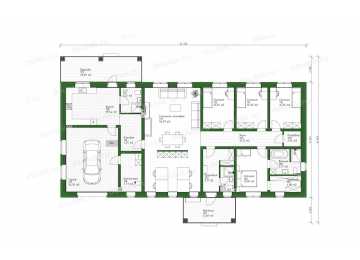 Проект одноэтажного жилого дома с гаражом DTE-193