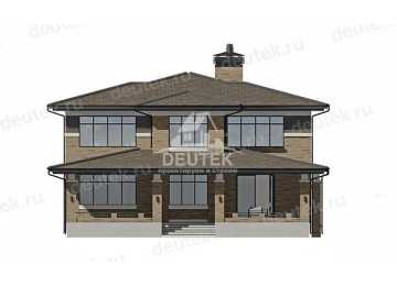 Проект узкого двухэтажного дома из газобетона с подвалом - LK-200