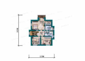 Проект узкого одноэтажного дома с подвалом  - LK-215