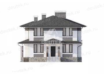 Проект узкого одноэтажного дома с подвалом  - LK-215