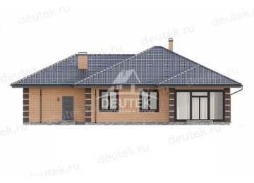 Проект одноэтажного дома с одноместным гаражом и верандой - LK-217
