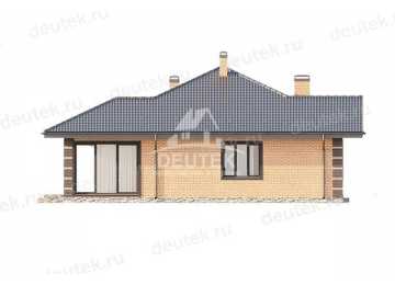 Проект одноэтажного дома с одноместным гаражом и верандой - LK-217