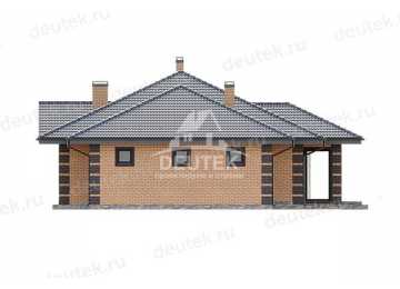 Проект одноэтажного дома с одноместным гаражом и верандой - LK-217