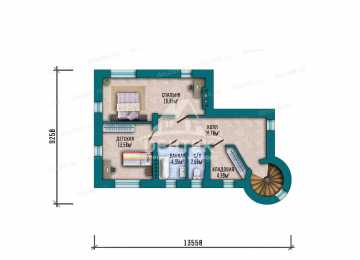 Проект квадратного двухэтажного дома из газобетона с подвалом - LK-220
