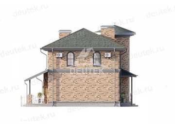 Проект квадратного двухэтажного дома из газобетона с подвалом - LK-220