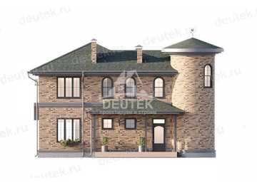 Проект квадратного двухэтажного дома из газобетона с подвалом - LK-220
