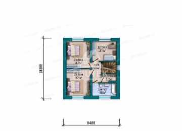 Проект узкого двухэтажного дома площадью до 200 кв м - LK-221