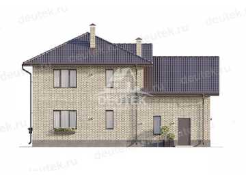 Проект двухэтажного дома с одноместным гаражом и зимним садом - LK-223