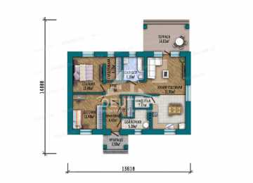 Проект жилого одноэтажного дома из керамических блоков - LK-224