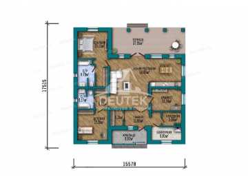 Проект жилого одноэтажного дома с тремя спальнями - LK-225