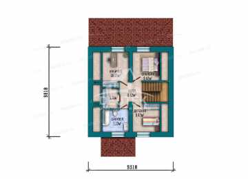 Проект узкого двухэтажного дома с мансардным этажом - LK-228