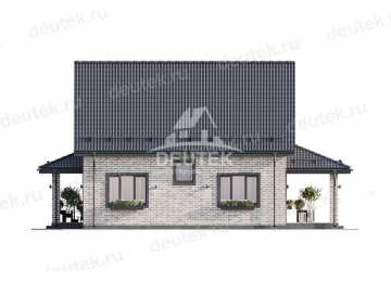 Проект узкого двухэтажного дома с мансардным этажом - LK-228