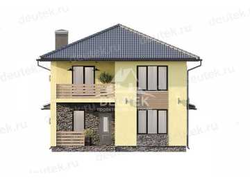 Проект узкого двухэтажного дома из газобетонных блоков - LK-229
