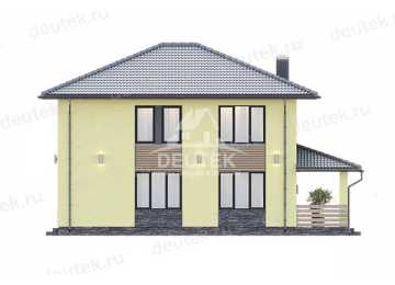 Проект узкого двухэтажного дома из газобетонных блоков - LK-229