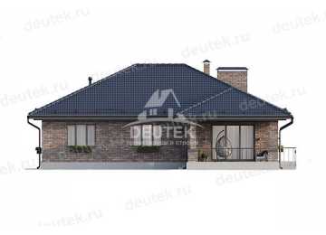 Проект узкого одноэтажного дома с одноместным гаражом и кабинетом - LK-234