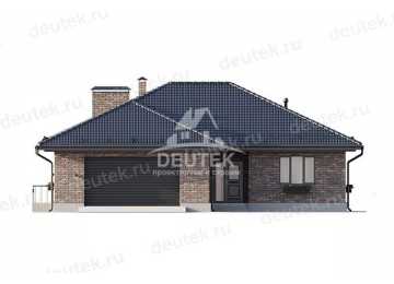 Проект узкого одноэтажного дома с одноместным гаражом и кабинетом - LK-234