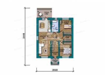 Проект узкого одноэтажного дома из керамических блоков - LK-236