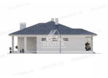 Проект квадратного одноэтажного дома с одноместным гаражом - LK-237