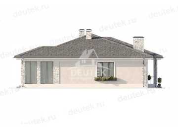 Проект квадратного одноэтажного дома с одноместным гаражом - LK-237