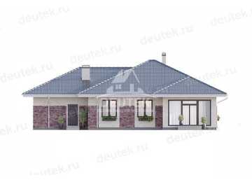 Проект одноэтажного дома из газобетонных блоков с гаражом - LK-238