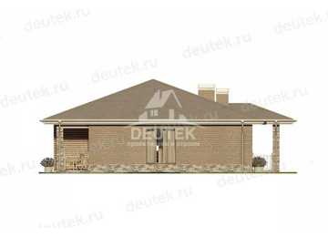 Проект квадратного одноэтажного дома с кабинетом - LK-239