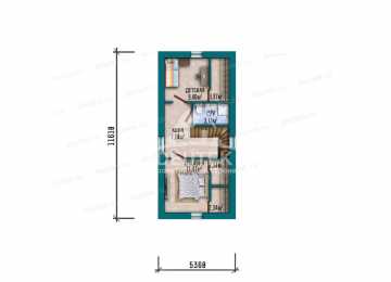 Проект узкого двухэтажного дома из газобетонных блоков - LK-240