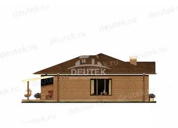 Проект квадратного одноэтажного дома с тремя спальнями - LK-246
