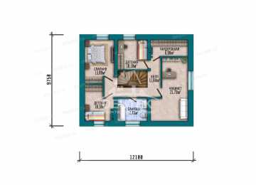 Проект жилого двухэтажного дома с одноместным гаражом - LK-250