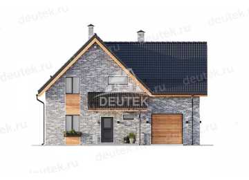 Проект жилого двухэтажного дома с одноместным гаражом - LK-250
