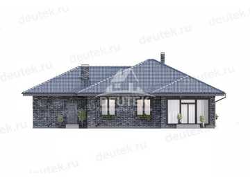 Проект жилого одноэтажного дома с гаражом и верандой - LK-251