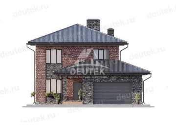 Проект жилого двухэтажного дома с одноместным гаражом и кабинетом - LK-252