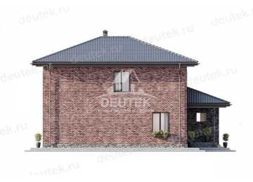 Проект жилого двухэтажного дома с одноместным гаражом и кабинетом - LK-252