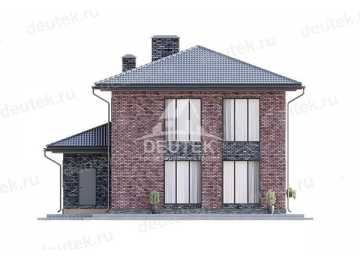 Проект жилого двухэтажного дома с одноместным гаражом и кабинетом - LK-252