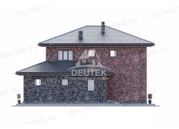 Проект жилого двухэтажного дома с одноместным гаражом и кабинетом - LK-252