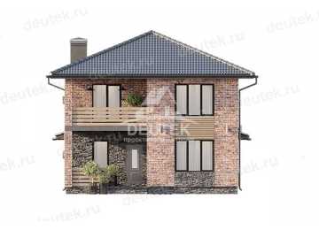 Проект узкого двухэтажного дома с тремя спальнями - LK-253