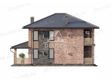 Проект узкого двухэтажного дома с тремя спальнями - LK-253