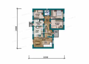 Проект жилого одноэтажного дома из керамических блоков - LK-255