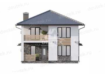 Проект жилого двухэтажного дома с размерами 9 м на 13 м - LK-256