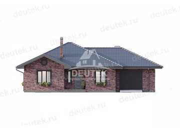 Проект жилого одноэтажного дома с одноместным гаражом - LK-257