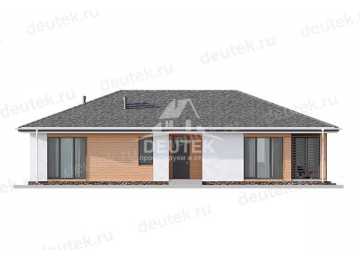 Проект узкого одноэтажного дома с тремя спальнями - LK-258