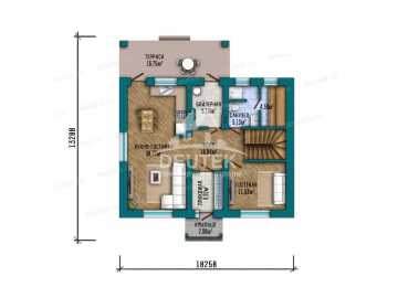 Проект жилого двухэтажного дома с размерами 10 м на 13 м - LK-260