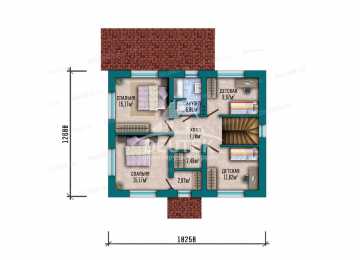 Проект жилого двухэтажного дома с размерами 10 м на 13 м - LK-260