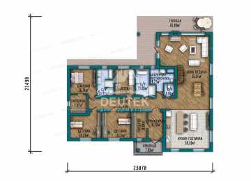 Проект двухэтажного дома в современном стиле с площадью до 450 кв м - LK-263