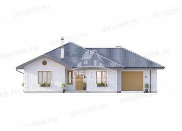 Проект жилого одноэтажного дома с одноместным гаражом - LK-264
