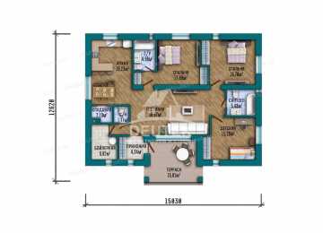 Проект жилого одноэтажного дома с площадью до 150 кв м - LK-265