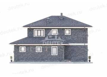 Проект жилого двухэтажного дома в европейском стиле с одноместным гаражом - LK-266