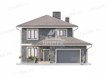 Проект жилого двухэтажного дома в европейском стиле с одноместным гаражом - LK-266