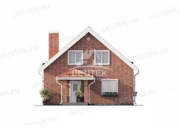 Проект узкого двухэтажного дома с мансардой - LK-268