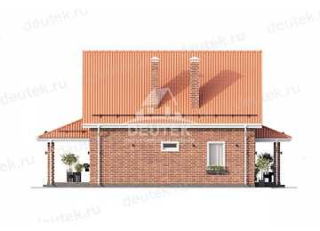 Проект узкого двухэтажного дома с мансардой - LK-268