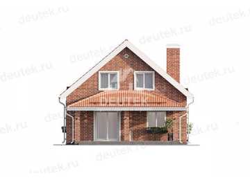 Проект узкого двухэтажного дома с мансардой - LK-268